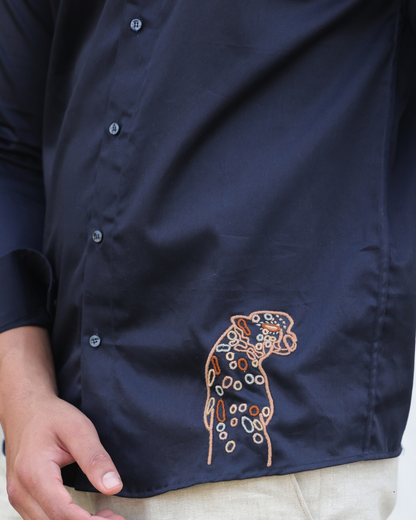 Amalfi After Dark Hand-Embroidered Giza Cotton Shirt