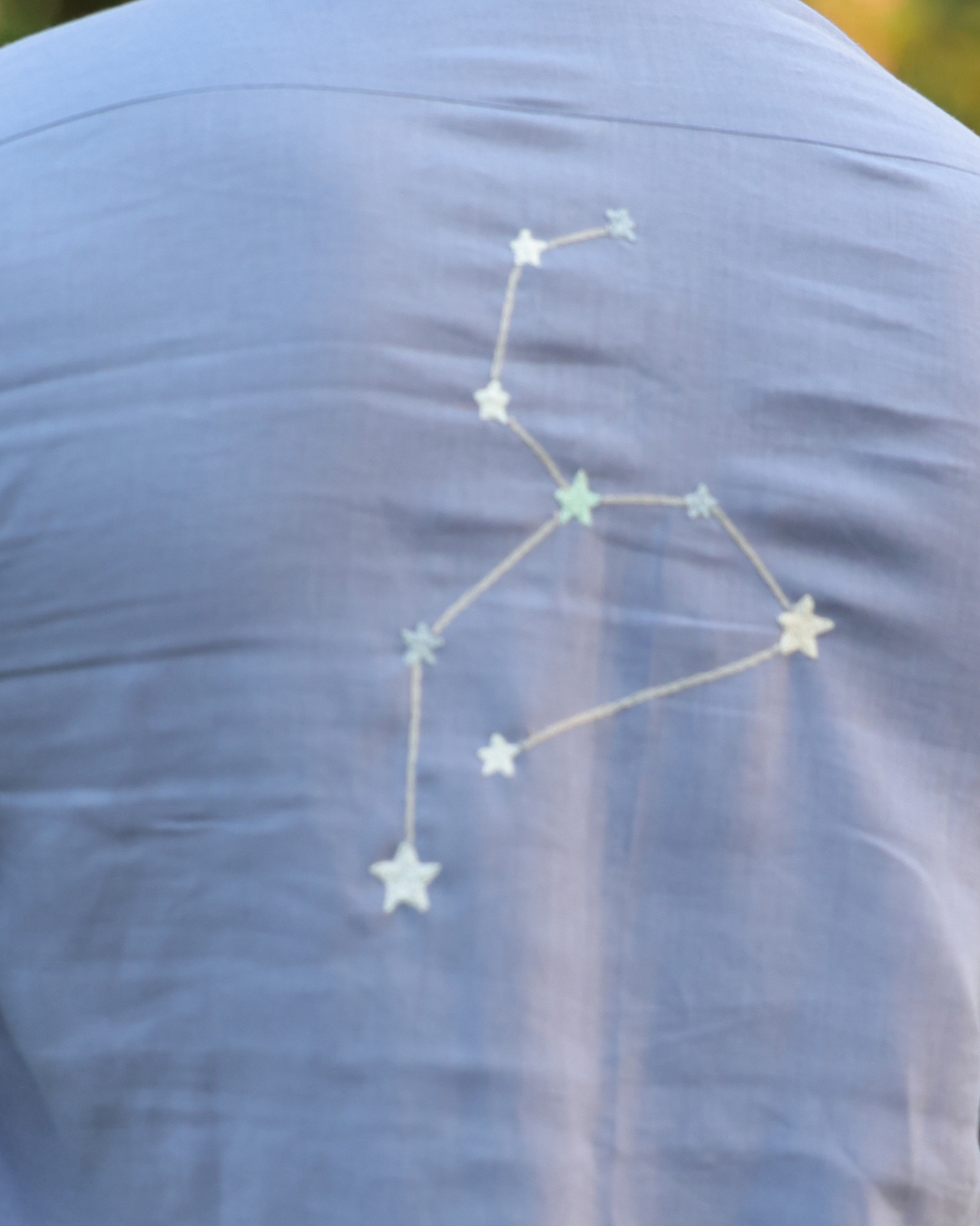 Custom Zodiac Hand-Embroidered Linen Shirt