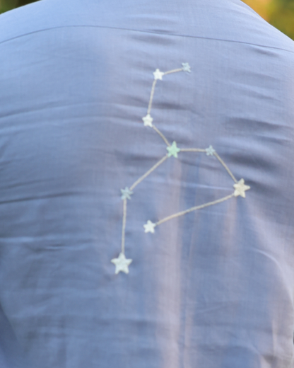 Custom Zodiac Hand-Embroidered Linen Shirt
